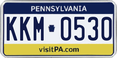 PA license plate KKM0530