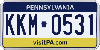 PA license plate KKM0531