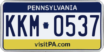PA license plate KKM0537