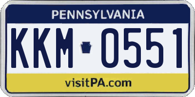 PA license plate KKM0551