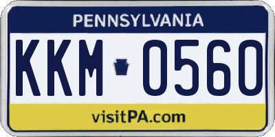 PA license plate KKM0560