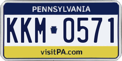 PA license plate KKM0571