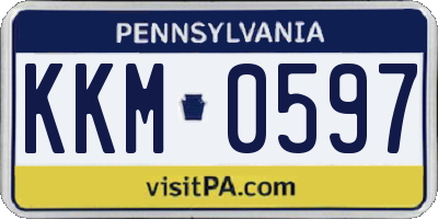 PA license plate KKM0597