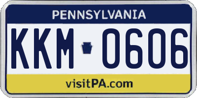PA license plate KKM0606