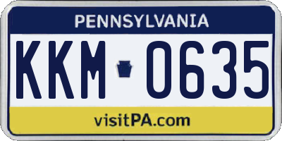 PA license plate KKM0635