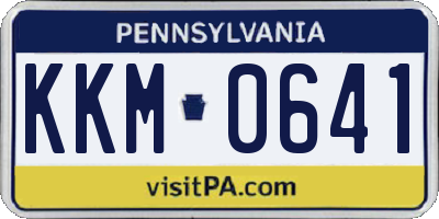 PA license plate KKM0641