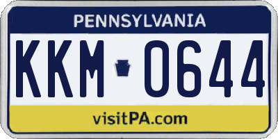 PA license plate KKM0644