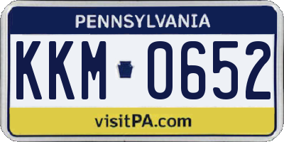 PA license plate KKM0652