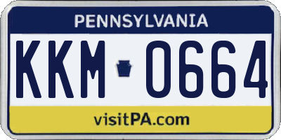 PA license plate KKM0664