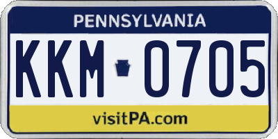 PA license plate KKM0705