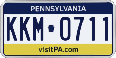 PA license plate KKM0711