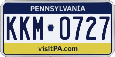 PA license plate KKM0727
