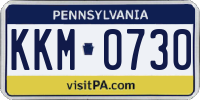 PA license plate KKM0730