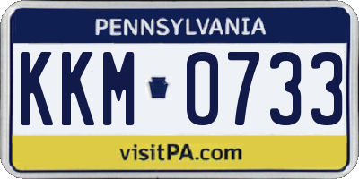PA license plate KKM0733
