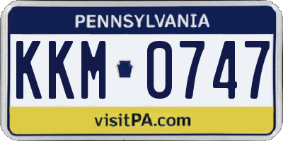 PA license plate KKM0747