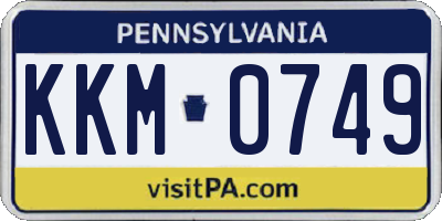 PA license plate KKM0749