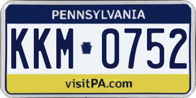 PA license plate KKM0752