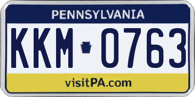 PA license plate KKM0763