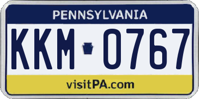 PA license plate KKM0767