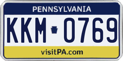 PA license plate KKM0769