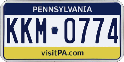 PA license plate KKM0774