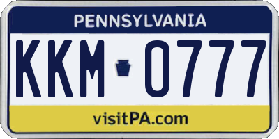 PA license plate KKM0777