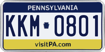 PA license plate KKM0801