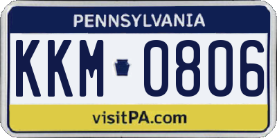 PA license plate KKM0806