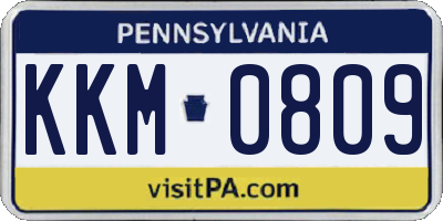 PA license plate KKM0809