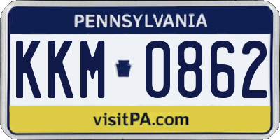 PA license plate KKM0862