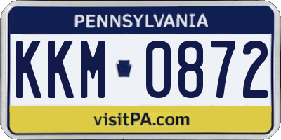 PA license plate KKM0872