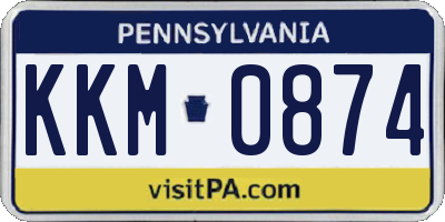 PA license plate KKM0874