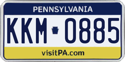 PA license plate KKM0885