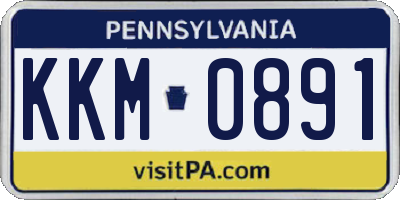 PA license plate KKM0891