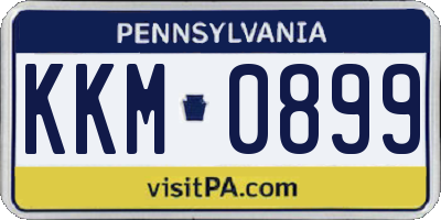 PA license plate KKM0899