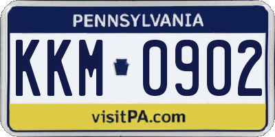 PA license plate KKM0902