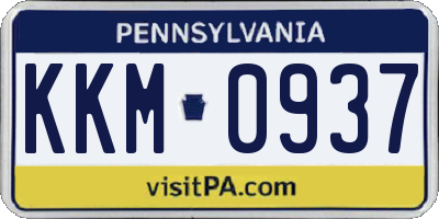 PA license plate KKM0937