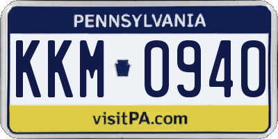 PA license plate KKM0940
