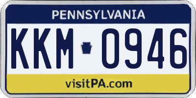 PA license plate KKM0946