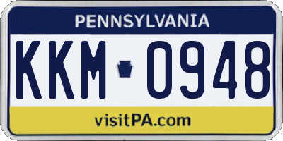 PA license plate KKM0948