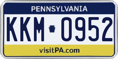 PA license plate KKM0952