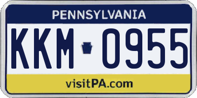 PA license plate KKM0955
