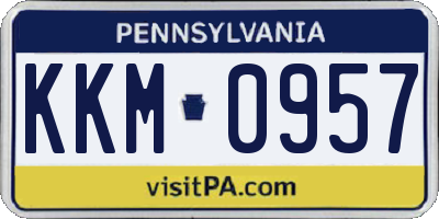 PA license plate KKM0957