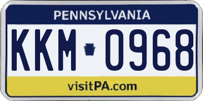 PA license plate KKM0968