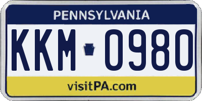 PA license plate KKM0980