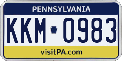 PA license plate KKM0983