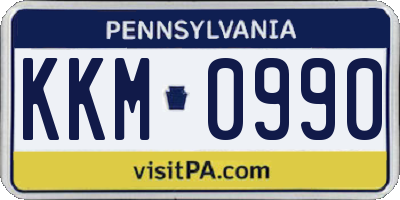 PA license plate KKM0990