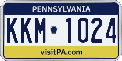 PA license plate KKM1024