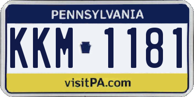 PA license plate KKM1181