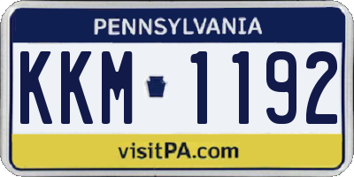 PA license plate KKM1192